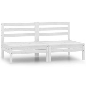 vidaXL Middle Sofa | White | Solid Pinewood | Standard | Modular | Middle Sofa
