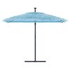 vidaXL Garden Parasol with Steel Pole Blue 290x290x238 cm
