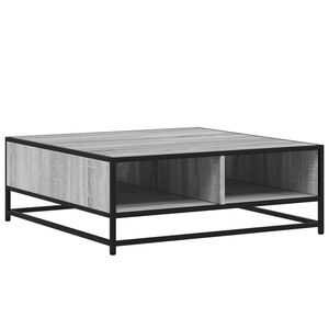 vidaXL Coffee Table Grey Sonoma 80x80x30 cm Engineered Wood and Metal