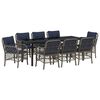 vidaXL Garden Dining Set with Cushion 9 pcs Grey and Black Rattan
