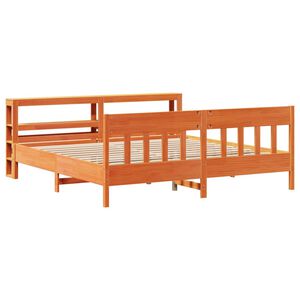 vidaXL Bed Frame without Mattress Wax Brown 200x200 cm Solid Wood Pine