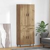 vidaXL Highboard 2 pcs Artisan Oak Engineered Wood and Glass