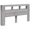 vidaXL LED Headboard Grey Sonoma 180x18.5x103.5 cm Engineered Wood
