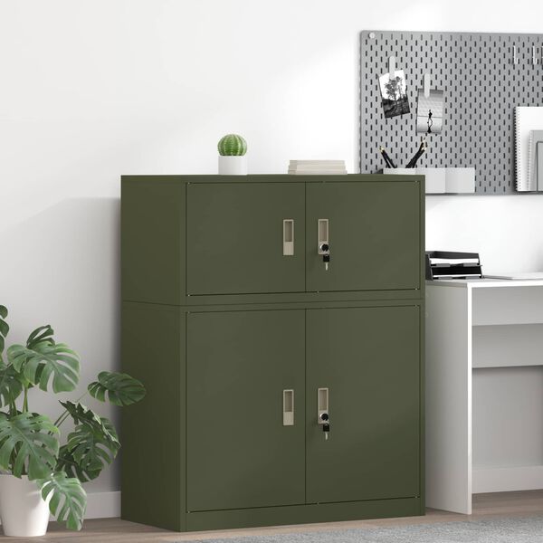 vidaXL Storage Cabinet Olive Green 90 x 40 x 40 cm Cold-Rolled Steel