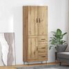 vidaXL Highboard 2 pcs Artisan Oak Engineered Wood and Glass