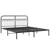vidaXL Metal Bed Frame without Mattress with Headboard Black 183x213cm