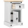 vidaXL Bedside Table Corona White 35 x 32.5 x 58 cm Solid Pine Wood