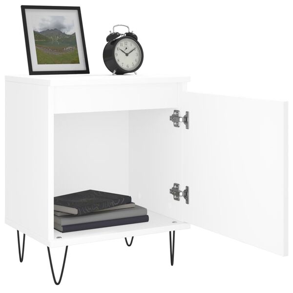 vidaXL Bedside Cabinets 2 pcs White 40x30x50 cm Engineered Wood