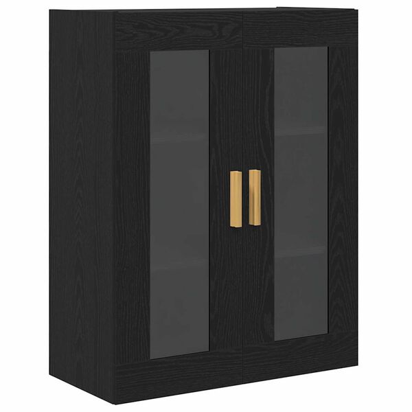 vidaXL Wall Cabinet Black Oak 69.5 x 34 x 90 cm Engineered Wood