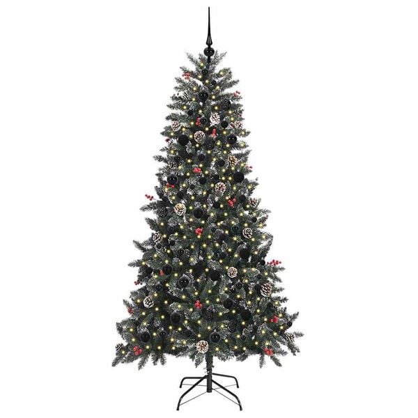 vidaXL Artificial Christmas Tree with 300 LEDs with Stand Green 210 cm