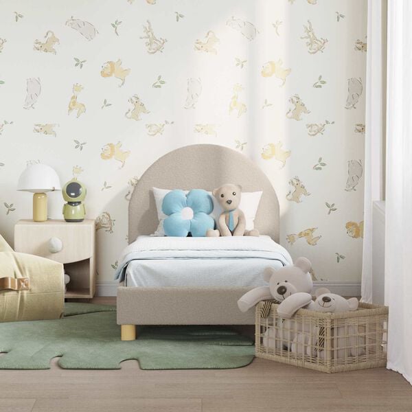 vidaXL Toddler Bed Frame with Headboard Light Grey 70 x 140 cm