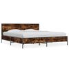vidaXL Bed Frame without Mattress Smoked Oak 180x200 cm Super King