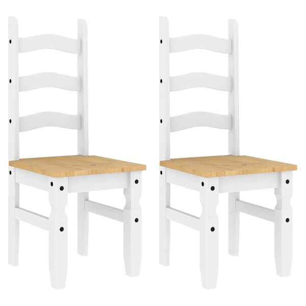 vidaXL 3 Piece Dining Set Panama White Solid Wood Pine