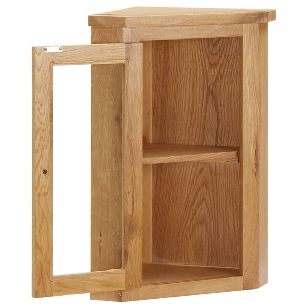 vidaXL Wall-mounted Corner Cabinet 45x28x60 cm Solid Oak Wood