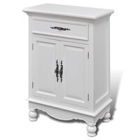 vidaXL Wooden Cabinet with 2 Doors 1 Drawer White