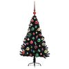 vidaXL Artificial Pre-lit Christmas Tree Black 120 cm PVC
