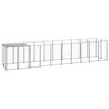 vidaXL Dog Kennel | Silver and Silver Grey | Powder-coated steel and PE | Large