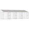 vidaXL Dog Cage with Roof Silver 800 x 200 x 258 cm Steel and PE