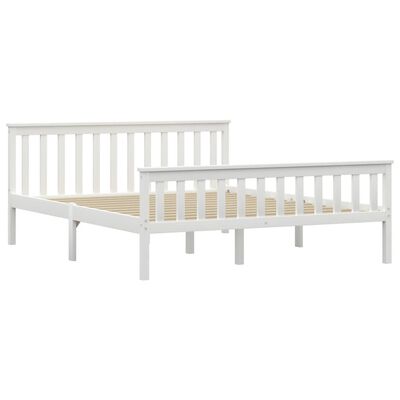 vidaXL Bed Frame White Solid Pinewood 160x200 cm