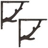 vidaXL Wall Shelf Brackets 2 pcs Antique Brown 14 x 14 x 4 cm Steel