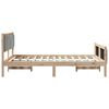 vidaXL Bed frame Brown and light grey 140 x 200 cm Solid pine wood