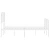 vidaXL Metal Bed Frame without Mattress with Footboard&nbsp;White 135x190cm