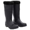 vidaXL Rain Boots with Removable Socks Black Size 41 PVC
