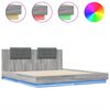 vidaXL Bed Frame with LED without Mattress Grey Sonoma 160x200 cm