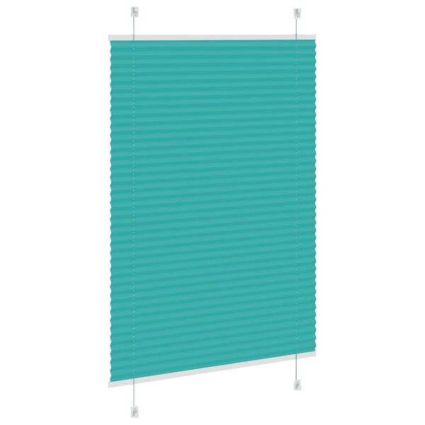 vidaXL Pleated Blind Petrol Green 100x150 cm Fabric Width 99.4 cm Polyester