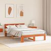 vidaXL Bed Frame with Headboard Wax Brown 120 x 200 cm Solid Pine Wood