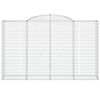 vidaXL Arched Gabion Baskets 8 pcs 300x50x180/200 cm Galvanised Iron