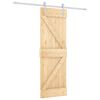 vidaXL Sliding Door 70 x 210 cm Solid Pine Wood (Untreated)