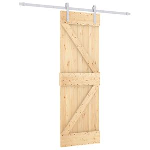 vidaXL Sliding Door 70 x 210 cm Solid Pine Wood (Untreated)