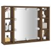vidaXL Mirror Cabinet with LED Brown Oak 76x15x55 cm