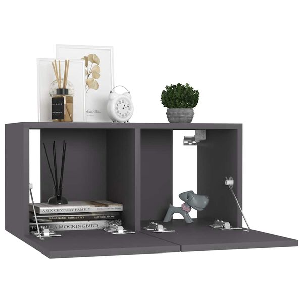 vidaXL 10 Piece TV Cabinet Set Grey Engineered Wood