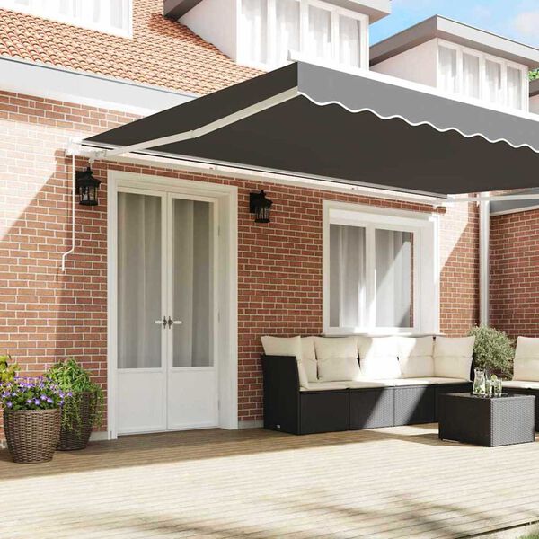 vidaXL Awning Manual White 4.5 x 3 m Metal