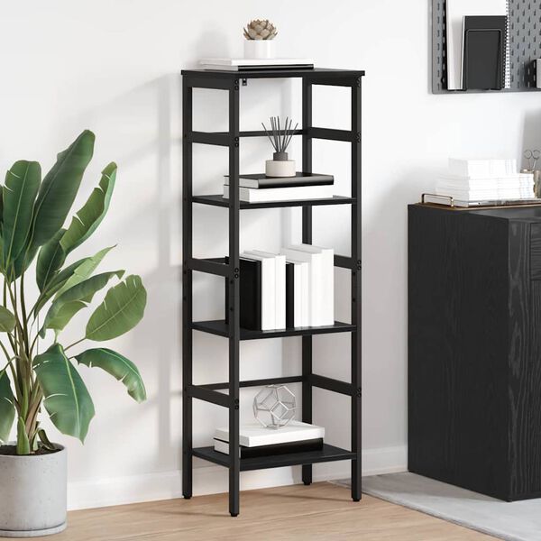vidaXL Bookshelf Black Oak 40 x 29.5 x 115 cm Engineered Wood