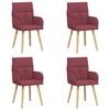 vidaXL Dining Chairs 4 pcs Fabric Wine Red 60 x 56 x 93 cm