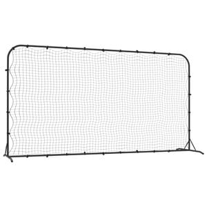 vidaXL Football Rebounder Net Black 366x90x183 cm HDPE