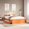 vidaXL Bed Frame without Mattress with Headboard Wax Brown 140x190 cm Solid Wood Pine