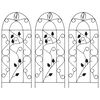 vidaXL Plant Rack | Set of 3 | Black | Iron | Medium | Decorative Inlays