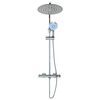 vidaXL Dual Head Shower Set with Thermostat Stainless Steel