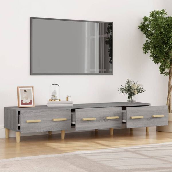 vidaXL TV Cabinet Grey Sonoma 150x34.5x30 cm Engineered Wood