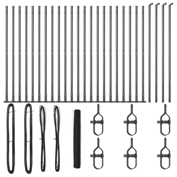 vidaXL Fence Post Grey 50 x 1.2 m (50 mm mesh) Steel and PVC