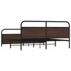 vidaXL Metal Bed Frame without Mattress Brown Oak 200x200 cm