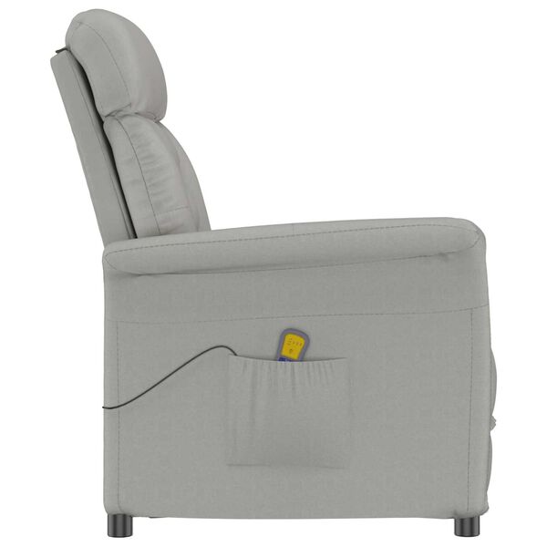 vidaXL Massage Chair Light grey 70.5 x 96.5 x 95 cm Polyester