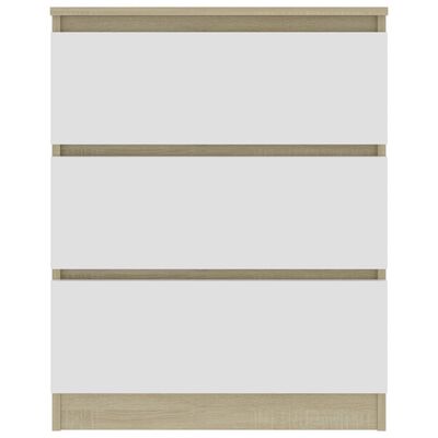 vidaXL Sideboard White and Sonoma 60x35x76 cm Engineered Wood