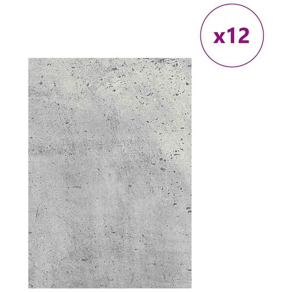 vidaXL Decor Panels 12 pcs Concrete Grey 21 x 30 x 0.27 cm