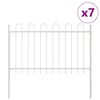 vidaXL Garden Fence BOXTEL 7 pcs 11.9 x 1 m Powder-coated Steel White