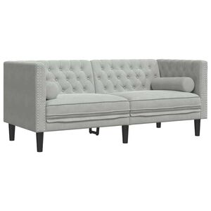 vidaXL Sofa Light Grey 174 x 74.5 x 70.5 cm Velvet